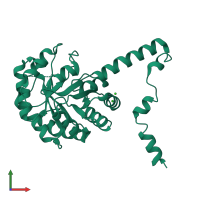 PDB entry 2hrw coloured by chain, front view.