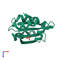 PDB entry 2hsh coloured by chain, top view.