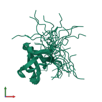 PDB entry 2hsp coloured by chain, ensemble of 20 models, front view.