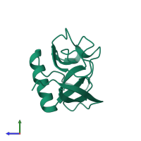 PDB entry 2hsx coloured by chain, side view.