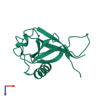 PDB entry 2hsx coloured by chain, top view.