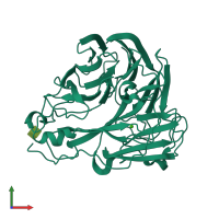 PDB entry 2ht5 coloured by chain, front view.