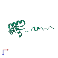 PDB entry 2htj coloured by chain, top view.