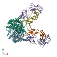 PDB entry 2htl coloured by chain, front view.