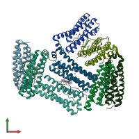 PDB entry 2htn coloured by chain, front view.