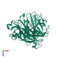 PDB entry 2htr coloured by chain, top view.