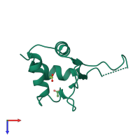 PDB entry 2hts coloured by chain, top view.