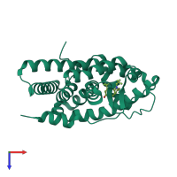 PDB entry 2hvc coloured by chain, top view.