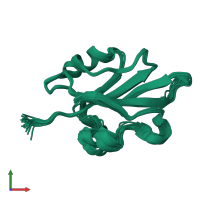 PDB entry 2hwt coloured by chain, ensemble of 31 models, front view.