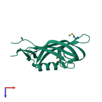 PDB entry 2hx0 coloured by chain, top view.