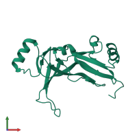 PDB entry 2hxb coloured by chain, front view.