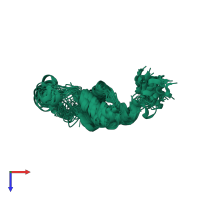 PDB entry 2hzd coloured by chain, ensemble of 25 models, top view.