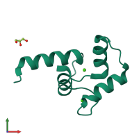 PDB entry 2i08 coloured by chain, front view.