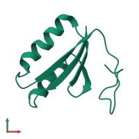 PDB entry 2i0x coloured by chain, front view.