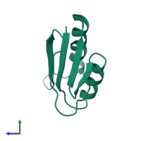 PDB entry 2i0x coloured by chain, side view.