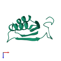 PDB entry 2i0x coloured by chain, top view.