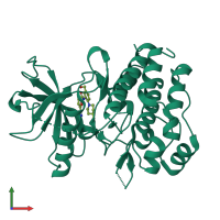 PDB entry 2i0y coloured by chain, front view.