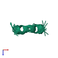PDB entry 2i1d coloured by chain, ensemble of 20 models, top view.