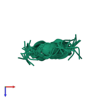 PDB entry 2i1e coloured by chain, ensemble of 20 models, top view.