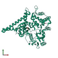 PDB entry 2i1j coloured by chain, front view.