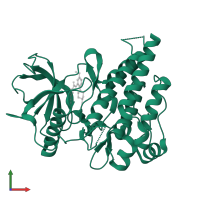 Macrophage colony-stimulating factor 1 receptor in PDB entry 2i1m, assembly 1, front view.