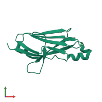 PDB entry 2i24 coloured by chain, front view.