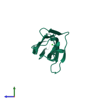 PDB entry 2i24 coloured by chain, side view.