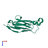 PDB entry 2i24 coloured by chain, top view.