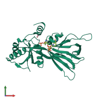 PDB entry 2i2a coloured by chain, front view.