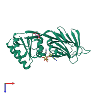 PDB entry 2i2d coloured by chain, top view.