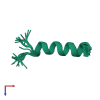 PDB entry 2i2h coloured by chain, ensemble of 22 models, top view.