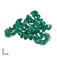PDB entry 2i3b coloured by chain, ensemble of 20 models, front view.
