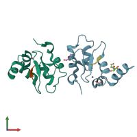 PDB entry 2i3h coloured by chain, front view.