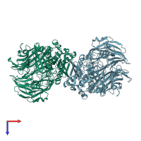 PDB entry 2i3z coloured by chain, top view.