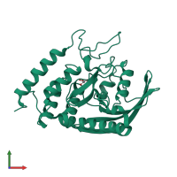 PDB entry 2i42 coloured by chain, front view.