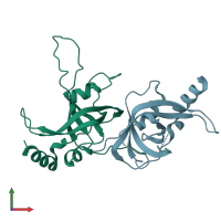 PDB entry 2i46 coloured by chain, front view.