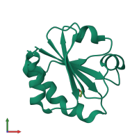 PDB entry 2i4a coloured by chain, front view.