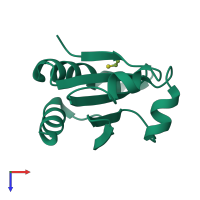 PDB entry 2i4a coloured by chain, top view.