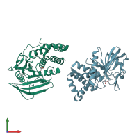 PDB entry 2i4e coloured by chain, front view.