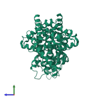 Peroxisome proliferator-activated receptor gamma in PDB entry 2i4j, assembly 1, side view.