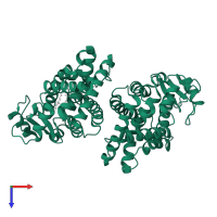 Peroxisome proliferator-activated receptor gamma in PDB entry 2i4j, assembly 1, top view.