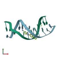 PDB entry 2i5a coloured by chain, front view.
