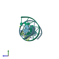 PDB entry 2i5a coloured by chain, side view.