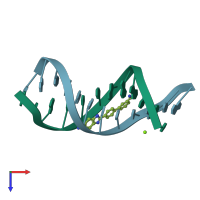 PDB entry 2i5a coloured by chain, top view.
