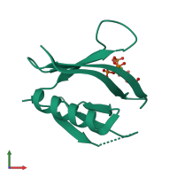 Monomeric assembly 1 of PDB entry 2i5c coloured by chemically distinct molecules, front view.