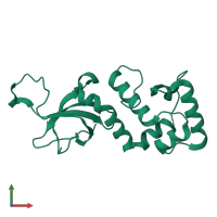 PDB entry 2i5h coloured by chain, front view.