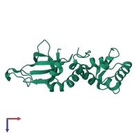 PDB entry 2i5h coloured by chain, top view.