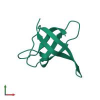 PDB entry 2i5l coloured by chain, front view.