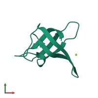 PDB entry 2i5m coloured by chain, front view.