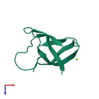 PDB entry 2i5m coloured by chain, top view.